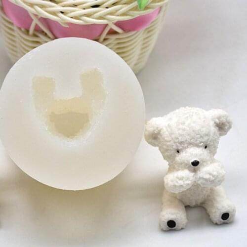 Cute 3D Bear Silicone Soap Mold Fondant Cake Decorating Tools Sugarcraft Baking