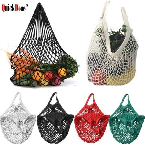 Foldable Portable Fruit Vegetable Storage Bag Mesh Shopping Shoulder Bags Reusable Hand Totes Organizer Kitchen Supplies FY0004