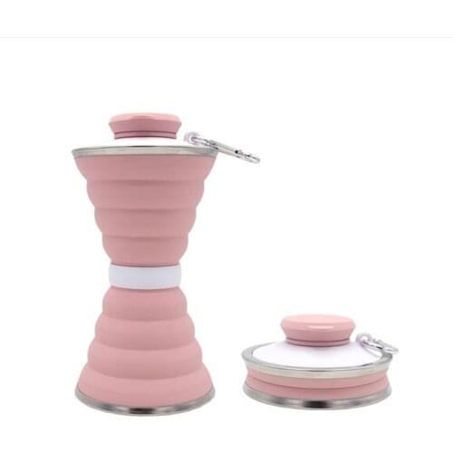 Wonderlife Food grade silica gel shell folding portable water bottle Convenient travel glass Trendy fashion cup