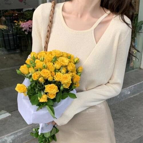 2021 Autumn Knitted Sweater Women Casual Long Sleeve Thin Slim Y2k Crop Tops Pullover Female Korean Fashion Elegant Jumpers Chic