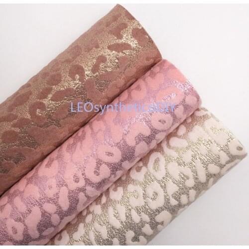 1PC 21X29CM Soft Velvt with Leopard Pattern, Faux Fabric Sheets For Making Bows LEOsyntheticoDIY R2034A