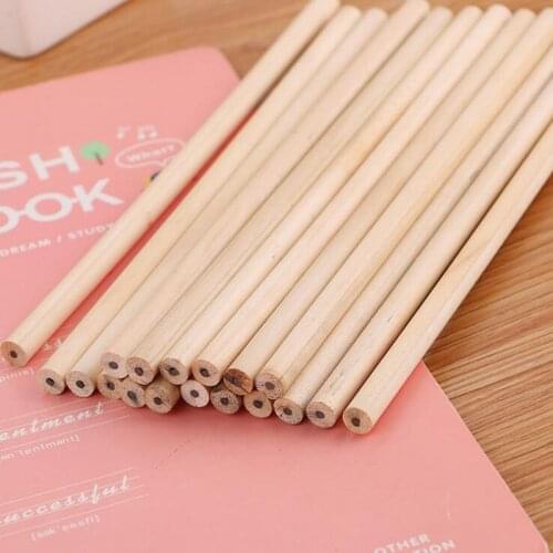 18 Pcs/box Creative Painting Log Pencil With Eraser For School Student HB Black Pencils Kids Writing Office Stationery Pencil
