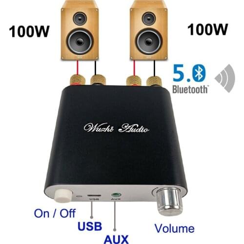 2*100W Bluetooth 5.0 TPA3116D2 Digital Power Audio Amplifier Board TPA3116D2 Stereo HiFi USB Amplificador Home Theater Mini AMP