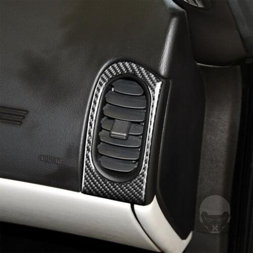 Side Air Vent Outlet Frame Cover Trim Sticker for Chevrolet Corvette C6 2005-2007 Carbon Fiber LHD 2pcs Decoration Accessories
