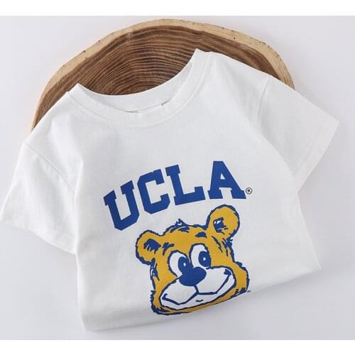 2021 Summer New Arrivals Baby Boys and Girls Cotton Cartoon Bear T Shirt Baby Clothes Kids Short Sleeve Casual Top Tees 2-7Y