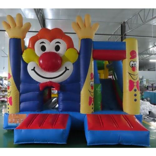 Free air ship to door,clown inflatable bouncer combo/inflatable air jumper bounce house with slide