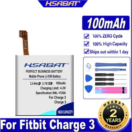 HSABAT Charge 3 100mAh Battery for Fitbit Charge 3 Batteries