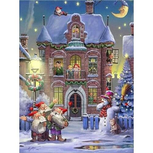 Santa clause diamond art mosaic painting christmas castle beaded embroidery picture stones stickers home decor needlework craft
