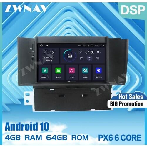 PX6 DSP 4+64G Android 10.0 Car Multimedia Player For Citroen C4 C4L DS4 2011-2016 Car Gps Navi Auto Stereo Radio Video Head unit