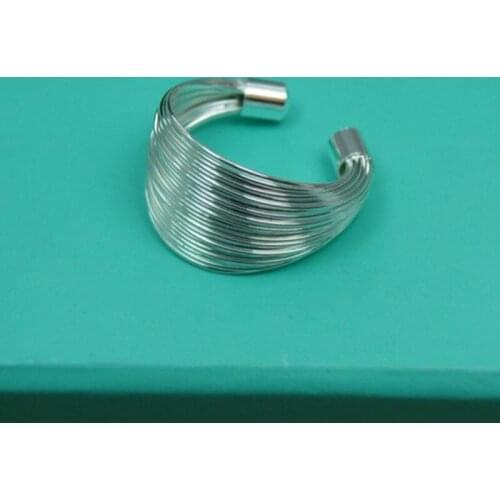 BABYLLNT 925 Sterling Silver Multi-Line Open Ring For Women Wedding Engagement Party Fashion Charm Jewelry Gift