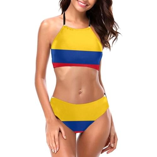 Bikinis Columbia. Colombian. Colombian Flag. Flag Of Colombia. Exotic Swimsuit Low Waist Swimwear R333 Women Beach wear