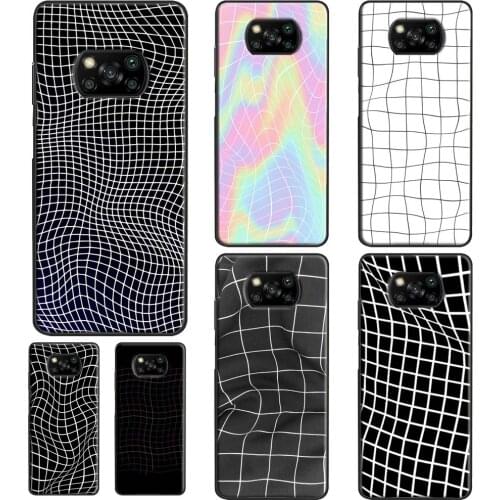 Wavy Grid For POCO F3 F1 F2 M3 X3 Pro Phone Case For Xiaomi Mi 11 Lite Ultra 10T Pro Mi Note 10 Lite