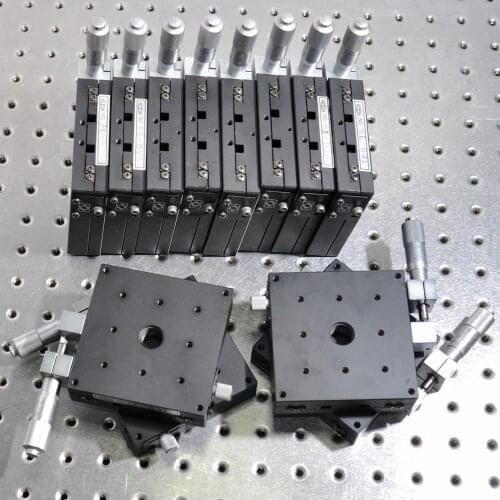 CHUO X-axis 90*90mm table displacement adjustment table manual high-precision fine-tuning movable sliding table iron