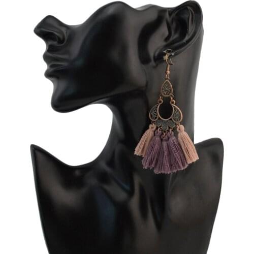 Ethnic Bohemia Women Fringed Tassel Dangle Drop Jhumka Earrings for Women Festival Turkish Indian Jewelry Pendientes oorbellen