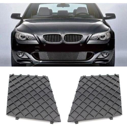 Glossy Black Front Hood Kidney Grille Grill Dual Line Compatible Fit BMW 5-Series E60 E61 M Package 2004-2009 Right