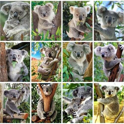 Huacan 5D Diamond Painting Full Square Koala Art DIY Diamond Embroidery Mosaic Animal Decorations Home