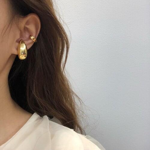 Ins Gold Plated Brass Earring Clip Fashion Jewelry Copper Metal Without Hole Earring For Women