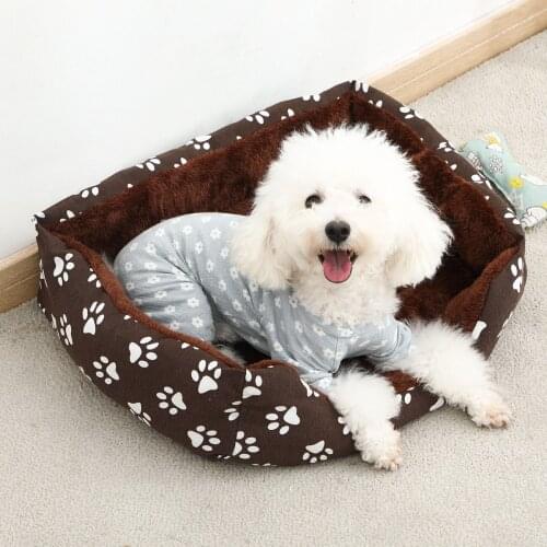 Pet Bed For Dog Cat Winter Warm Sleeping Bag Long Plush Puppy Cushion Mat Portable Cat Supplies Soft Sofa Cushion Mats Dog Bed