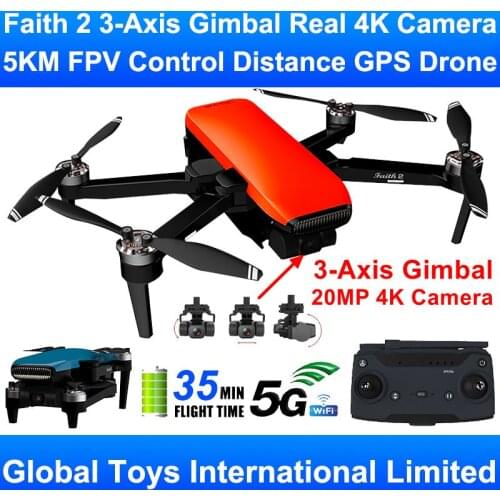 CFly Faith 2 3-Axis Gimbal Professional Real 4K HD Camera GPS 5KM FPV 35Mins Flight RC Drone Quadcopter VS SG906 Pro 2 FIMI X8SE