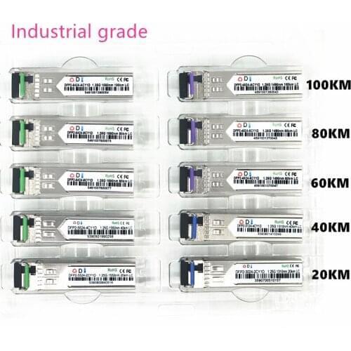 LC SFP Fiber optic module Industrial grade -40~+80 Celsius 1.25G20/40/60/80/100KM 1310/1490/1550nm compatible optical module