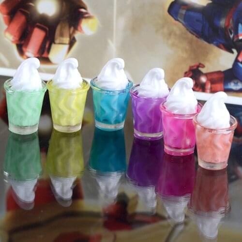 6pcs 1/12 Dollhouse Miniature Pretend Food Candy Color Ice Cream Cup Drink for blyth bjd Doll House Kitchen Decor toys