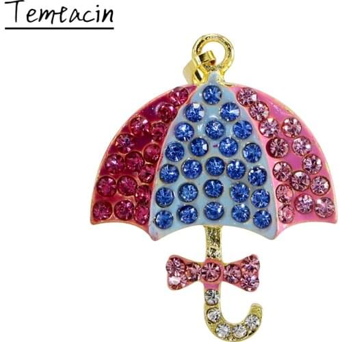 Umbrella USB Flash Drive 128 64 32 8 4 16 gb Pendrive Crystal Necklace New Pen drive Memory Stick 8GB 64GB 32GB U Disk Mini Gift