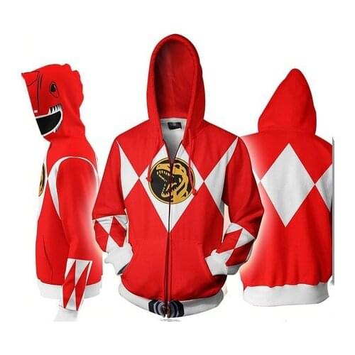 Mighty Morphin 3D Print Zipper Hoodie Cool Fashion Men/Women/Kids Long Sleeve Hoodies Sweatshirt Casual Cosplay Jacket Clothes