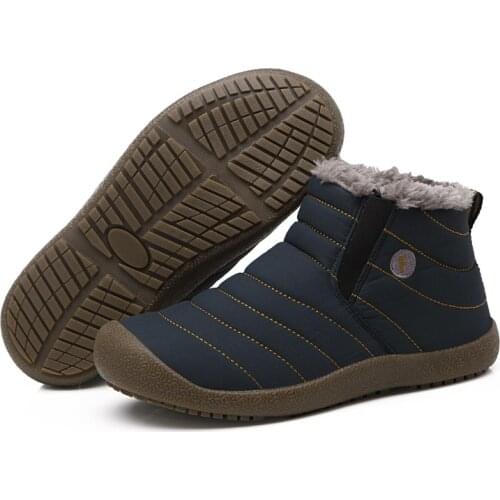 Grand Attack Mens Winter Waterproof Warm Plush Outdoor Waterproof Casual Boots Male Non-Slip High-top sneakers Footwear Shoes