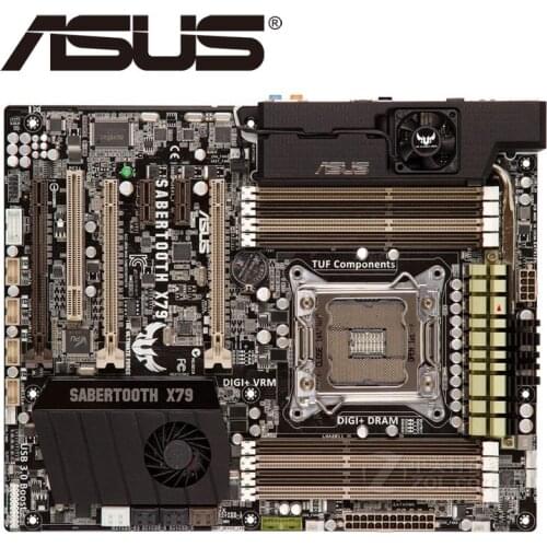 Asus SABERTOOTH X79 Desktop Motherboard X79 Socket LGA 2011 Core i7 DDR3 64G ATX UEFI BIOS Original Used Mainboard On Sale
