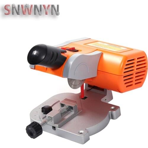 220V Mini Cutting Saw Table Bench Saw 0-45 Miter Saw Steel Blade 3/8" For Cutting Metal Wood Plastic Power Tool