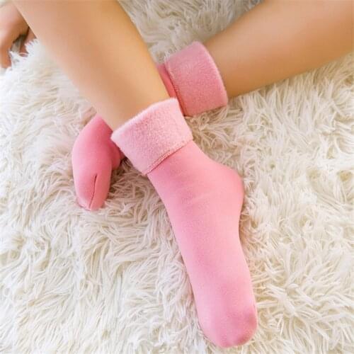 Winter Socks Plus Velvet Thickening Kids Thermal Warm Socks Children Toddler Baby Girls Boys Floor Socks for 4-10 Years Old