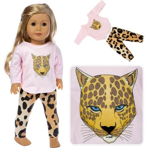 2019 New Fashion Leopard-print clothes Suits Fit For American Girl Doll 18Inch American Girl Doll Clothes