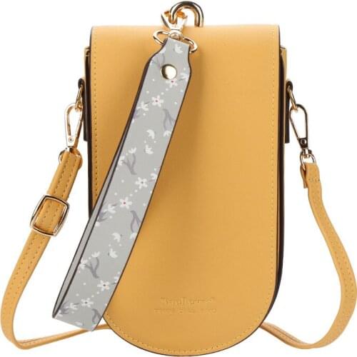 2021 new mobile phone bag lady multi-card bit hand bag fashion solid color one-shoulder slant cross-bag
