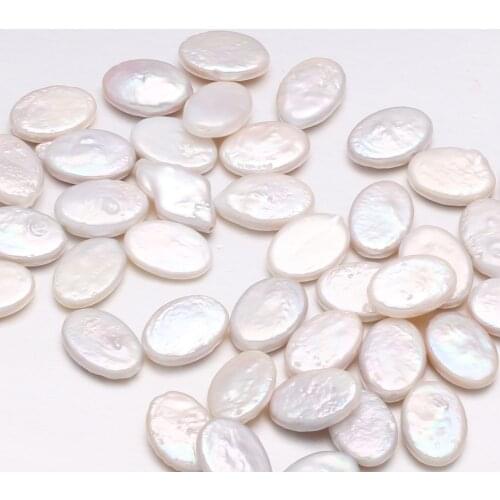 New 2pcs Natural Freshwater Pearl Egg Shape Fashion for Making DIY Jewelry Necklace Accessories Size 11-16mm