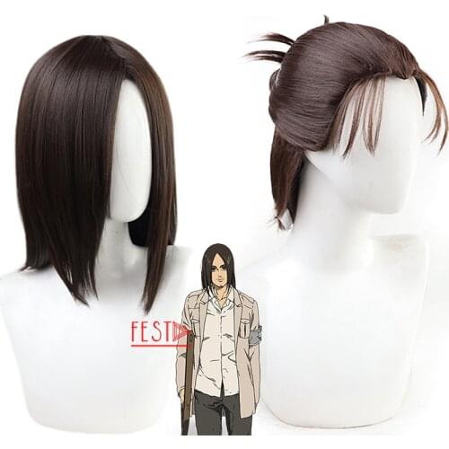 2 Styles Anime Attack on Titan Final Season Eren Jaeger Cosplay Wigs Shingeki No Kyojin Cosplay Long Wig Hair with Free Wig Cap