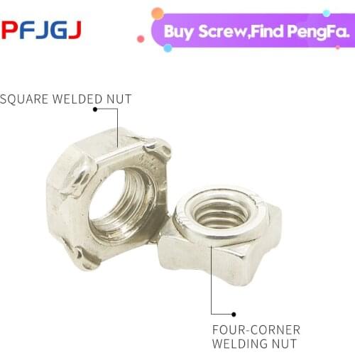 Peng Fa DIN928 304 Stainless Steel Quadrilateral Welded Nut Quadrilateral Spot Welded Nut M4M5M6M8M10M12