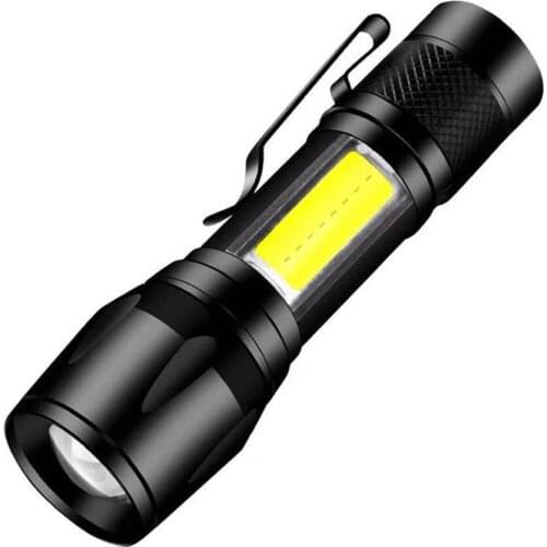 Rechargeable Flashlight, LED Flashlight with COB Light (Battery Included), Waterproof, 3 Mode for Camping, Emergency use