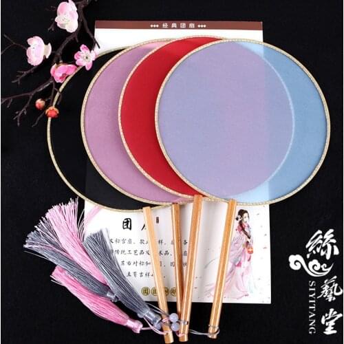 Silk Art Hand Fan Diy Palace Fan Dance Fan Hanfu Woman Fan Eventail A Main Vintage Wedding Favors And Gifts Golden bambu