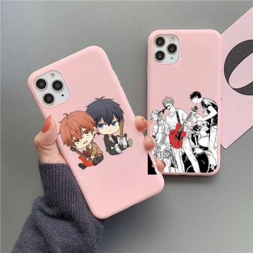Japan Given Anime Fitted Music Gay Phone Case for iPhone 12 mini 11 Pro Max X XR XS 8 7 6s Plus Matte Candy Pink Silicone Cases