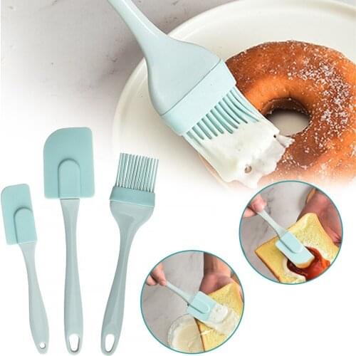 3PCS/Set Cream Scraper DIY Bread Cake Butter Spatula Mixer Oil Brush Kitchen Baking Tool Silicone Spatula Non-stick Spatula