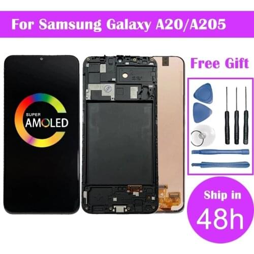 Incell For Samsung Galaxy A20 A205/DS A205F A205FD A205A LCD Display with Touch Digitizer Assembly + Frame Free Shipping