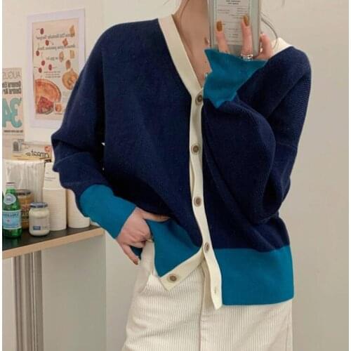 ZAWFL Vintage Geometric Rhombic Cardigan Sweater Women Autumn Warm Long Sleeve Outerwear 2021 Elegant V-Neck Chic Knit Tops