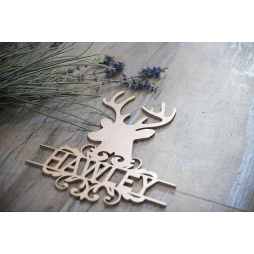 Custom Deer Head Door Hanger, Personalized Deer Head Wall Decor, Deer Monogram Wall Decor, Custom Deer Head Wall Decor