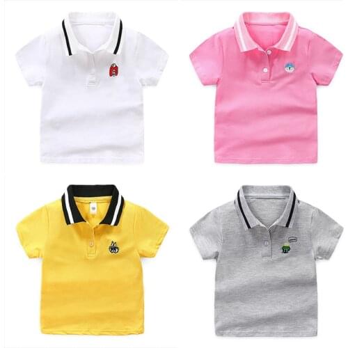 2019 High-quality Polo shirt Summer boys girls t shirt Print 100% Pure cotton Kids Tops baby toddler clothes Children clothing