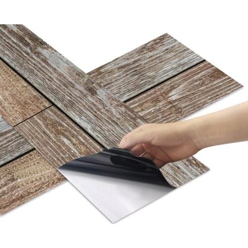 20x300cm Japanese Dark Wood Floor Sticker Adhesive Waterproof Wall Stickers for Bathroom Kitchen Cabinet Desk Bath Home Decor