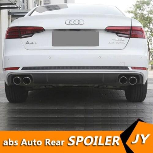 For Audi A4 S4 Body kit spoiler 2017-2019 For Audi A4 RS4 ABS Rear lip rear spoiler front Bumper Diffuser Bumpers Protector