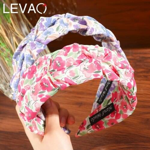 Levao New Arival Printing Wide Headband For Women Spring Fashion Hair Bands Hoop Bezel Hair Accessories Headwear