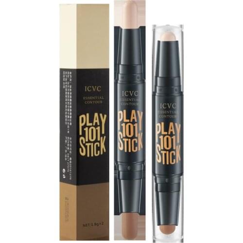 1pc Double Head Face Highlighter Makeup Bronzer Shimmer Play Stick 3D face Full Cover Blemish Concealer Stick TSLM1