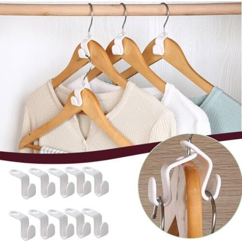 10pcs Connect Hooks for Hanger Wardrobe Closet Organizer Connect Hooks Rails Storage Hook Clothes Organzier Linking Hooks