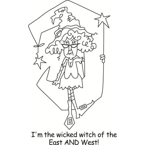 10x8 I am the evil witch of the east Transparent Clear Rubber Stamp Sheet Cling Scrapbooking Photo Album PaperCard DIY Craft